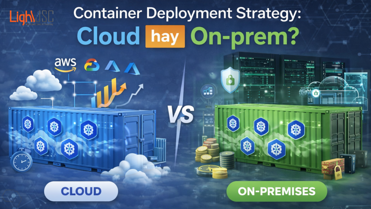chiến lược triển khai cloud hay on-prem được LightJSC triển khai sản phẩm qsan